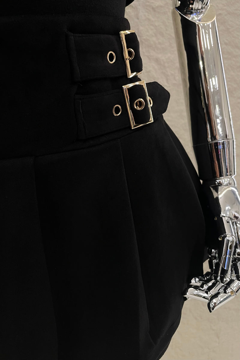 Set Top y Falda Velvet Negro