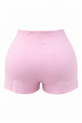 Falda Corta Abertura con Moño Rosa