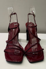 Zapatilla Tiras Rhinestone Cherry