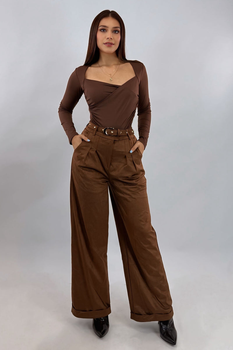 Pantalon Acampanado Cafe