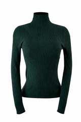 Blusa Cuello Tortuga Tela Punto Verde