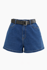 Short con Cinto Negro Denim