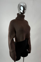 Sweater Oversize Cuello Tortuga Espresso