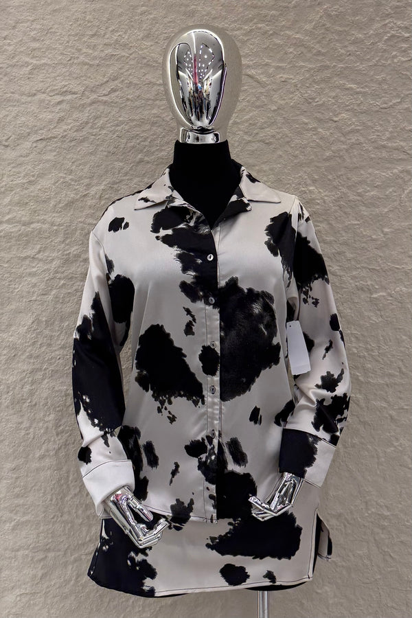 Camisa Manga Larga Cow Print