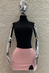 Mini Falda Abertura al Frente Rosa