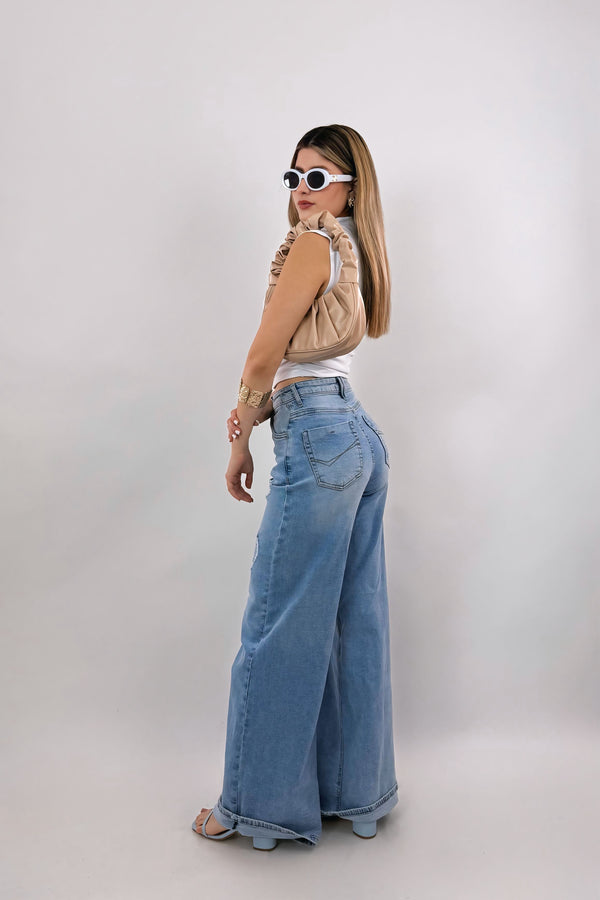 Pantalon High Rise Denim