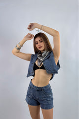 Chaleco Botones Turquoise Denim