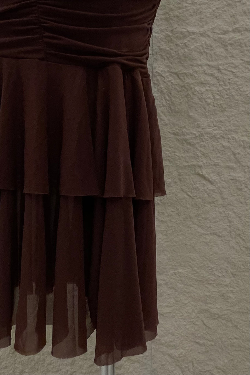 Vestido Midi Ruched Cafe