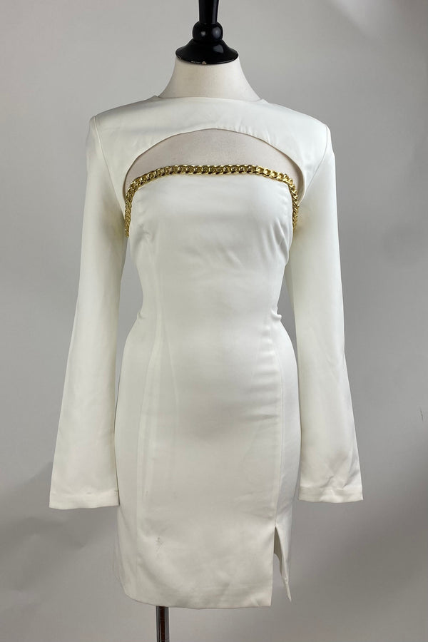 Vestido Blanco Con Cadena