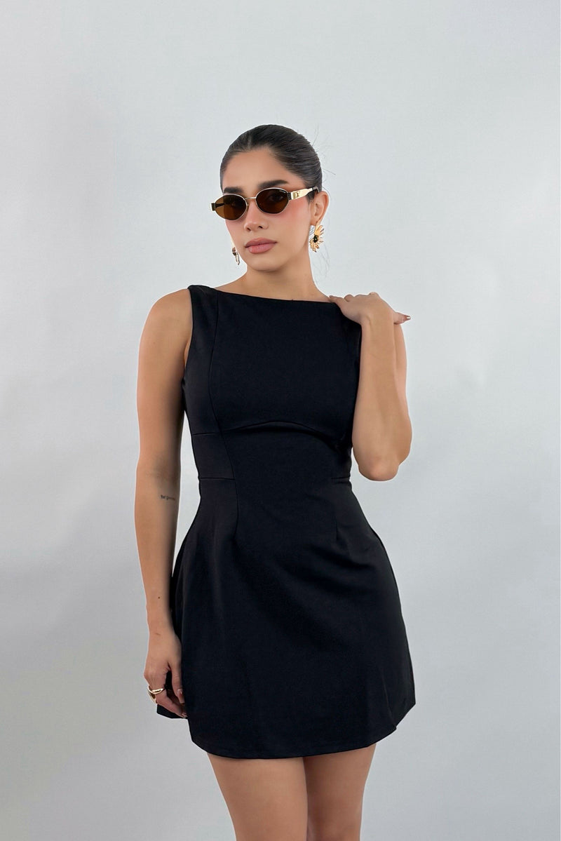 Vestido Corte A Negro