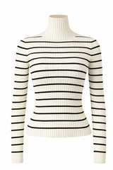 Blusa Manga Larga a Rayas Beige