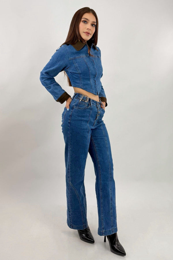 Pantalon Hebillas Denim