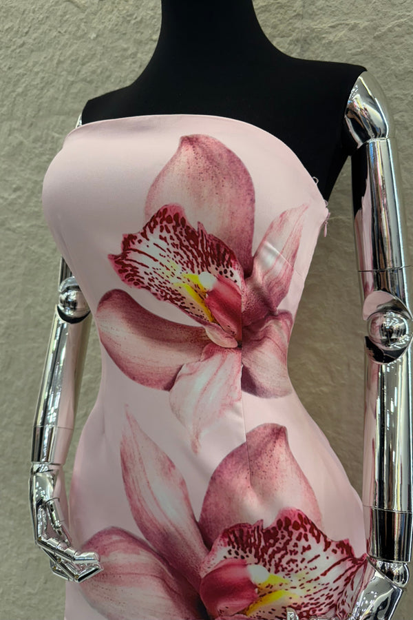 Vestido Strapples Flores Rosa