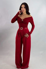 Pantalon Acampanado Rojo