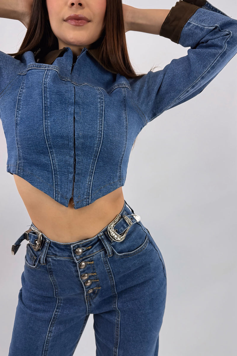 Pantalon Hebillas Denim