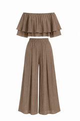 Set Top y Pantalon Olgado Cafe