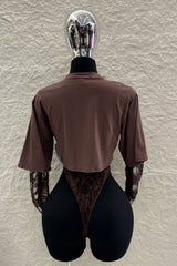 Pantiblusa Tshirt Encaje Cafe