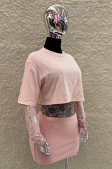 Pantiblusa Tshirt Encaje Rosa