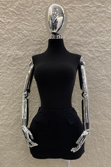 Short Falda Corta App de Bolsas Negra