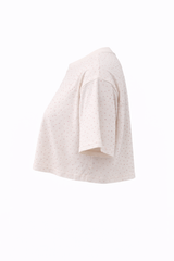 Tshirt Corta Rhinestone Beige