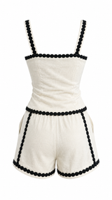 Set Blusa y Short Bordado Beige