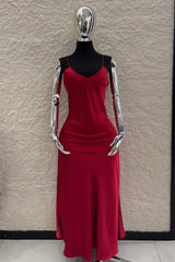 Vestido Satin Largo Rojo
