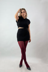 Set Top y Falda Sweater Negro