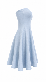 Vestido Strapless Brilloso Azul