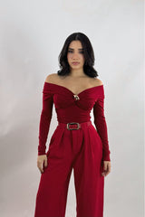 Pantalon Acampanado Rojo