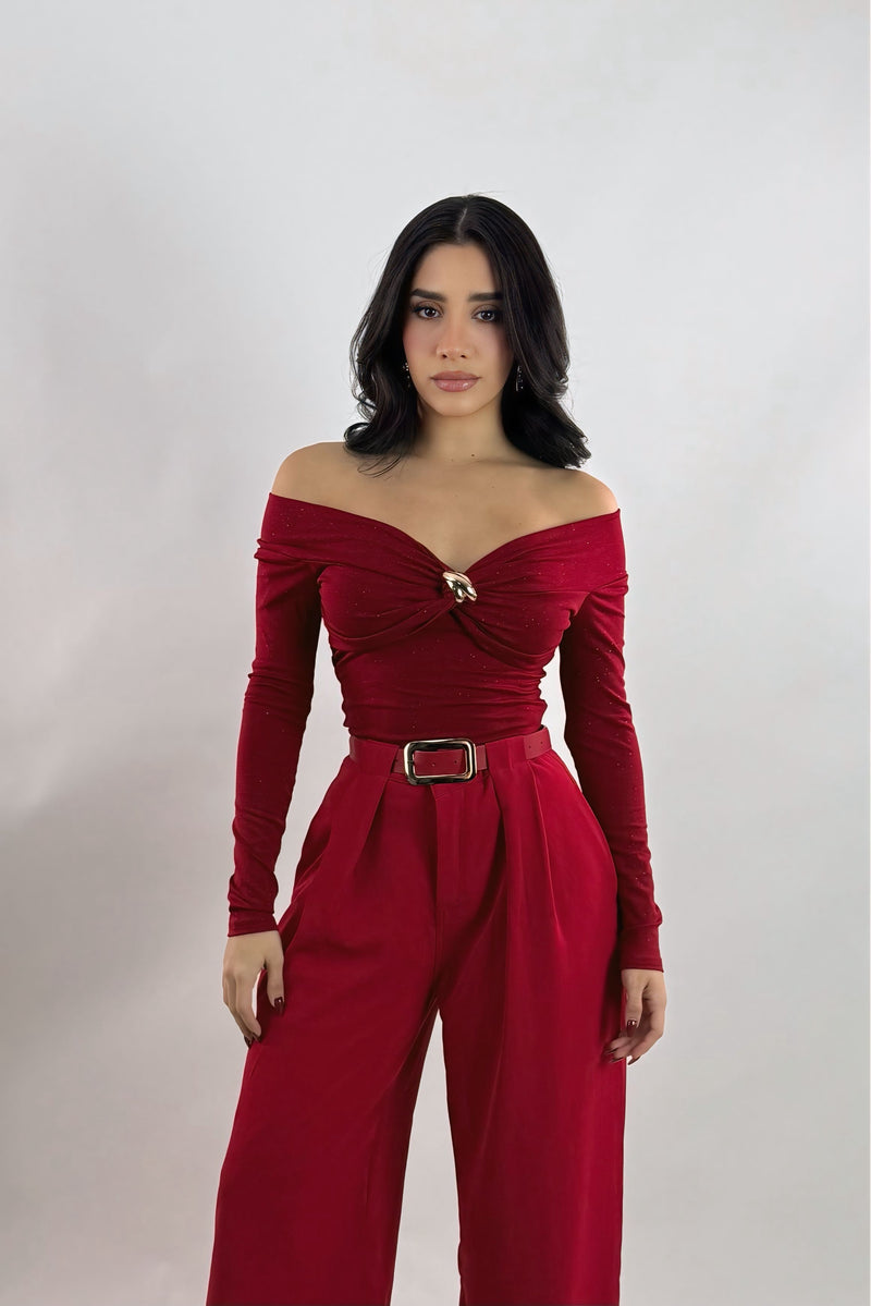 Pantalon Acampanado Rojo