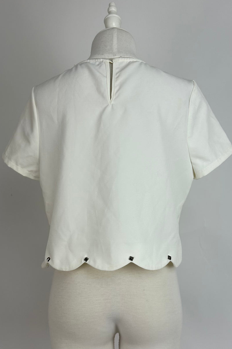 Blusa Blanca Con Estoperoles