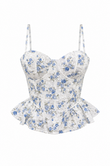 Croptop Floreado Azul