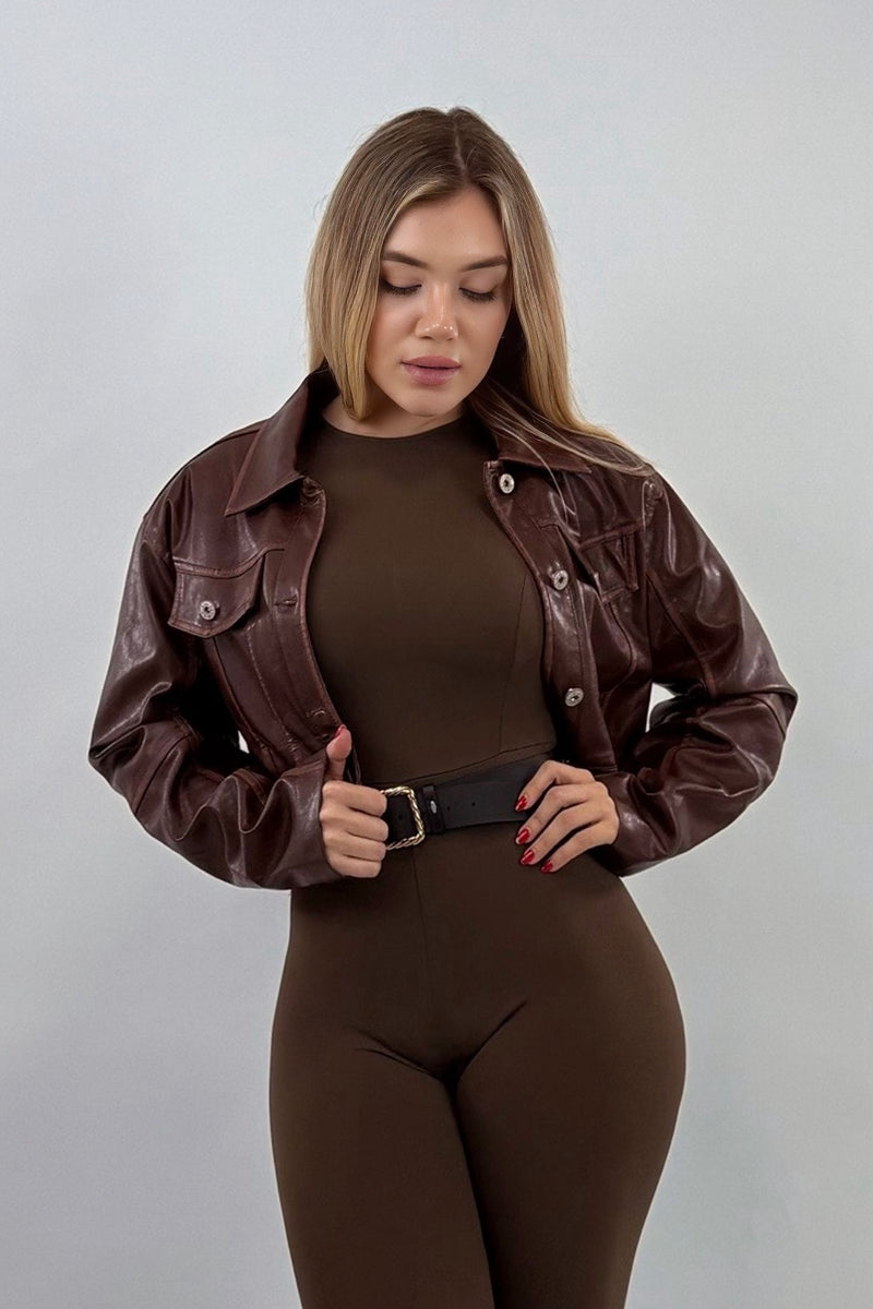 Chamarra Vinipiel Cafe