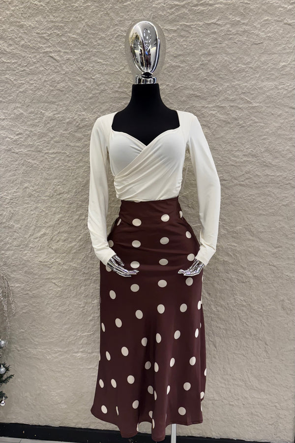 Falda Midi Polka Dots Cafe