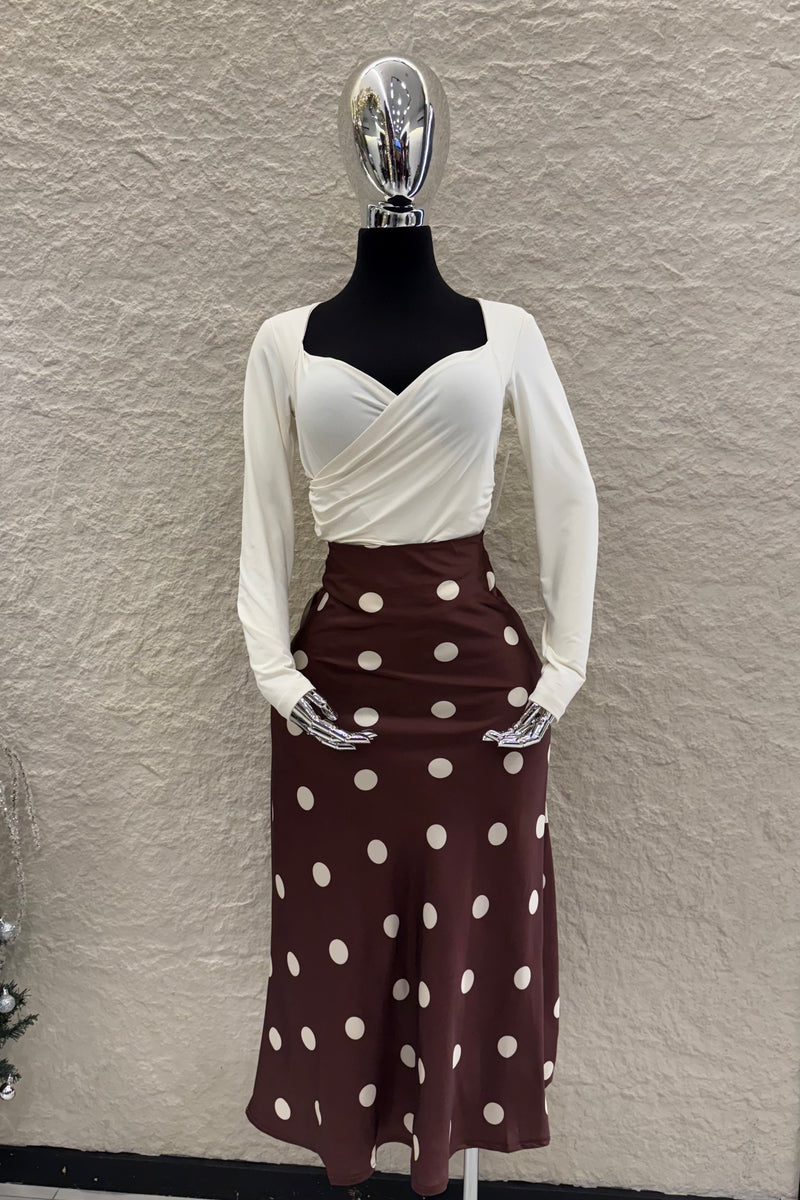 Falda Midi Polka Dots Cafe