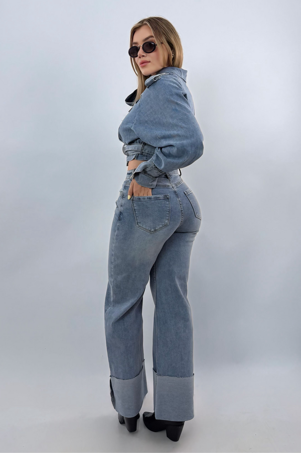 Pantalon Wide Leg Denim