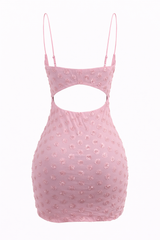 Vestido Corto App de Flores Rosa