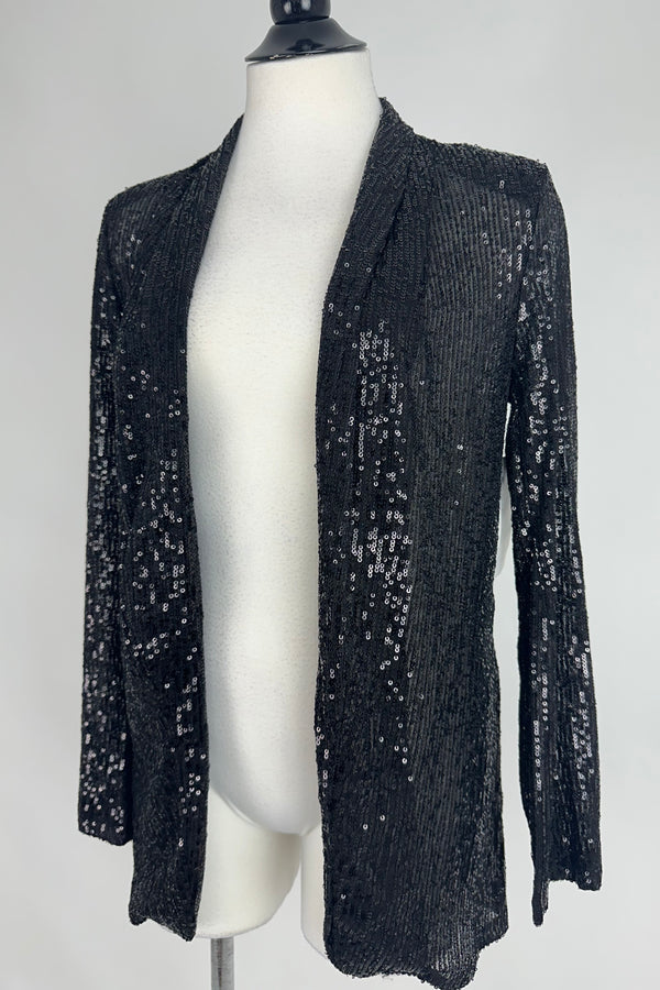 Blazer Cardigan De Lentejela Negro