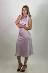 Vestido Cuello Ruffle Rosa