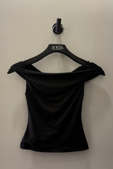 Crop Top Off Shoulder Negro