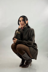 Set Sweater y Falda Cafe