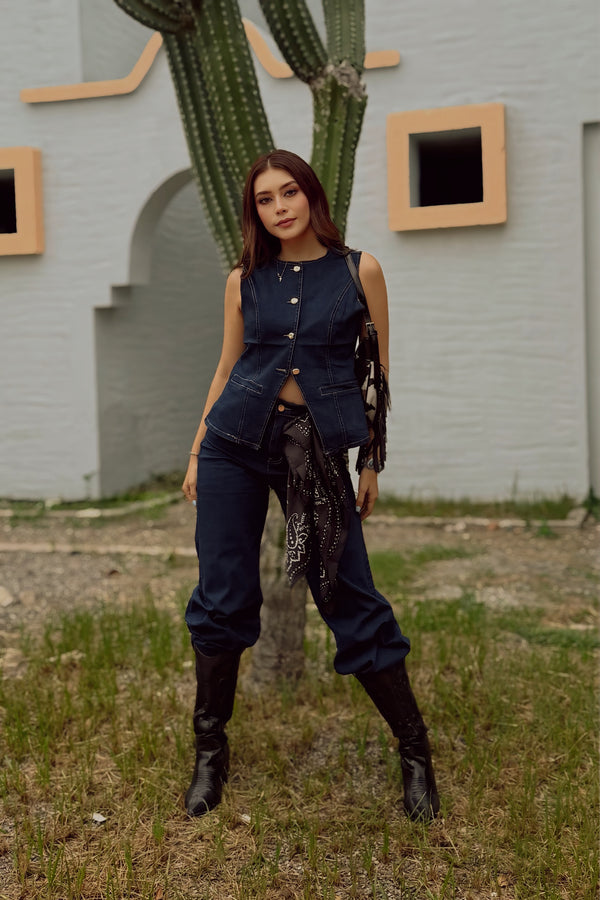 Set Chaleco y Pantalon Denim