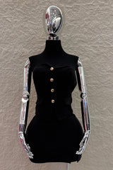 Mini Falda Abertura al Frente Negra