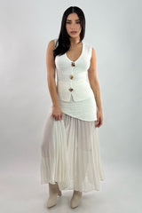 Set Blusa y Falda Crochet Blanco