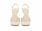 Zapatilla Beige Anillo Dorado