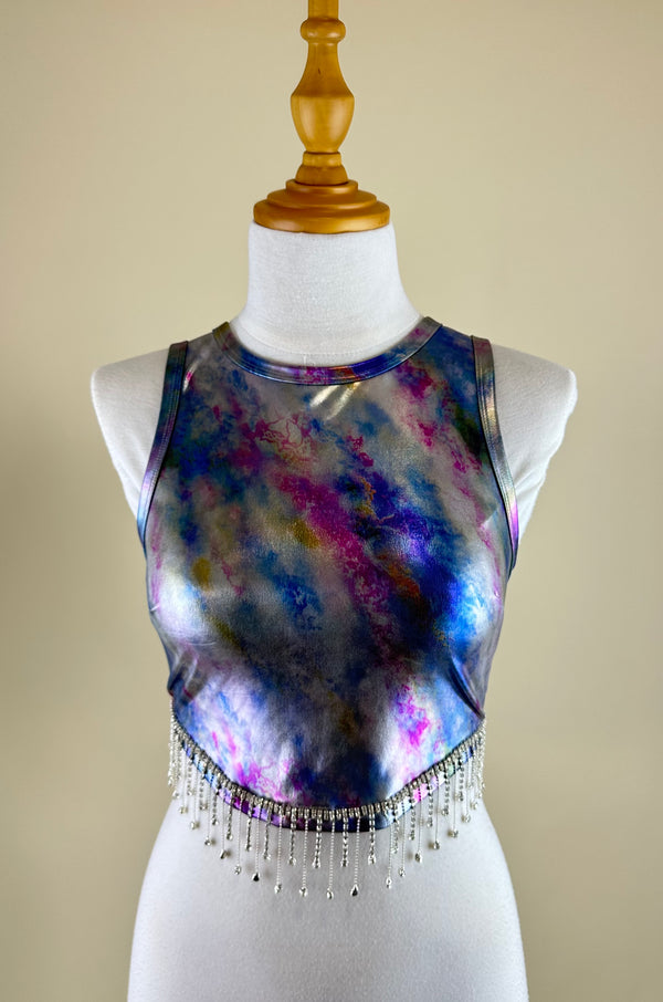 Croptop Con Pedreria Multicolor