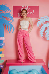 Pantalon Rosa de Vestir Rayado