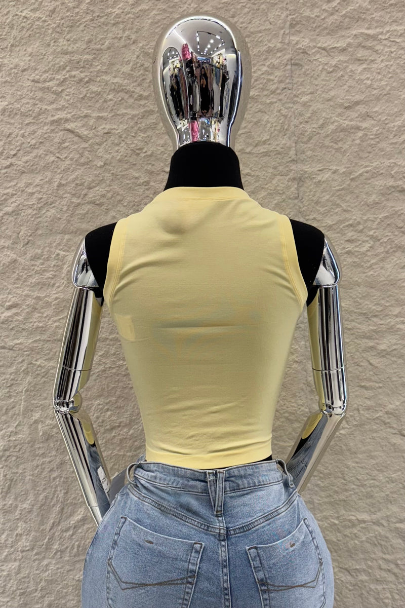 Crop Top Basic Amarillo