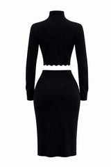 Set Blusa y Falda Tela Punto Negro