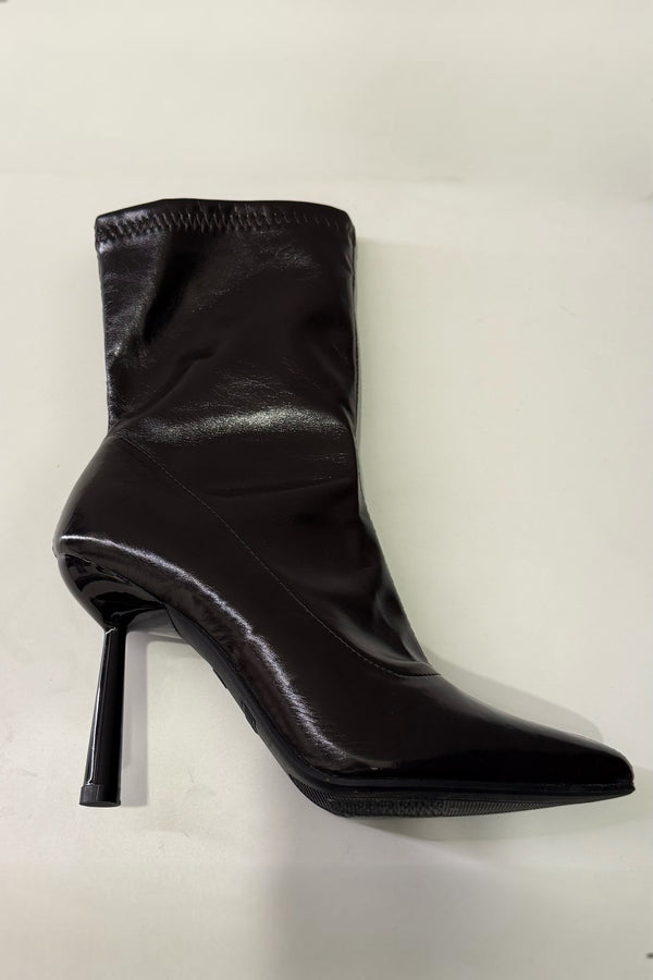 Botin Stiletto Charol Chocolate